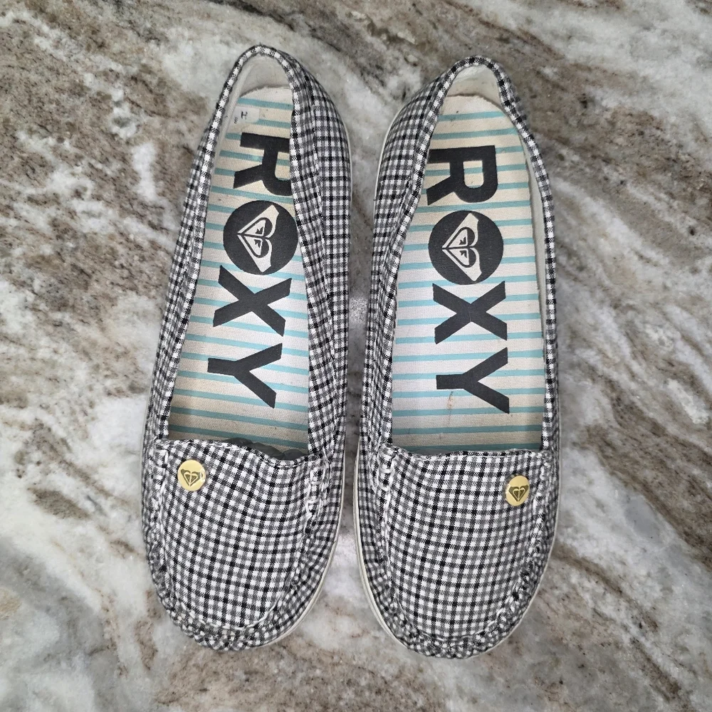 Roxy Minnow VII Slip-On Shoes Gingham Women's Size 6